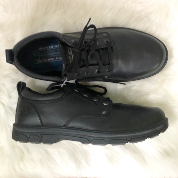 Skechers Relaxed Fit Memory Foam Gel-Infused Black Leather Shoe Size 14 main image 9